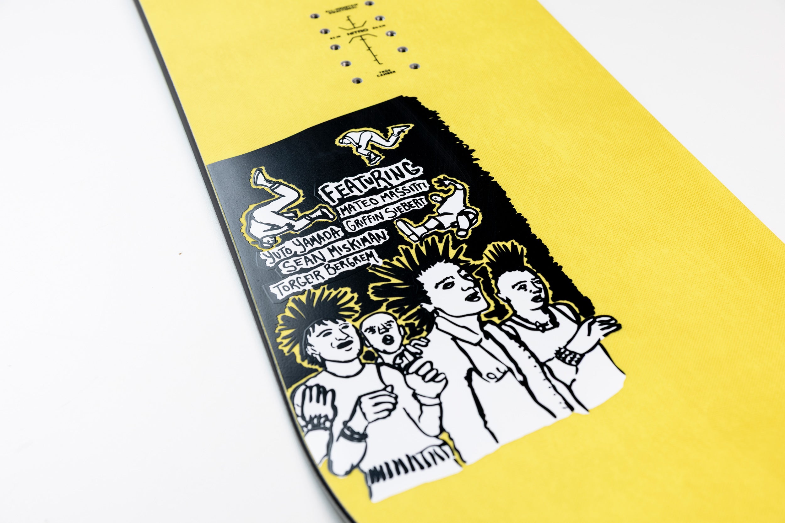 Nitro Alternator Snowboard 2027 with vibrant rider artwork, designed for snowboarding enthusiasts seeking style and performance.