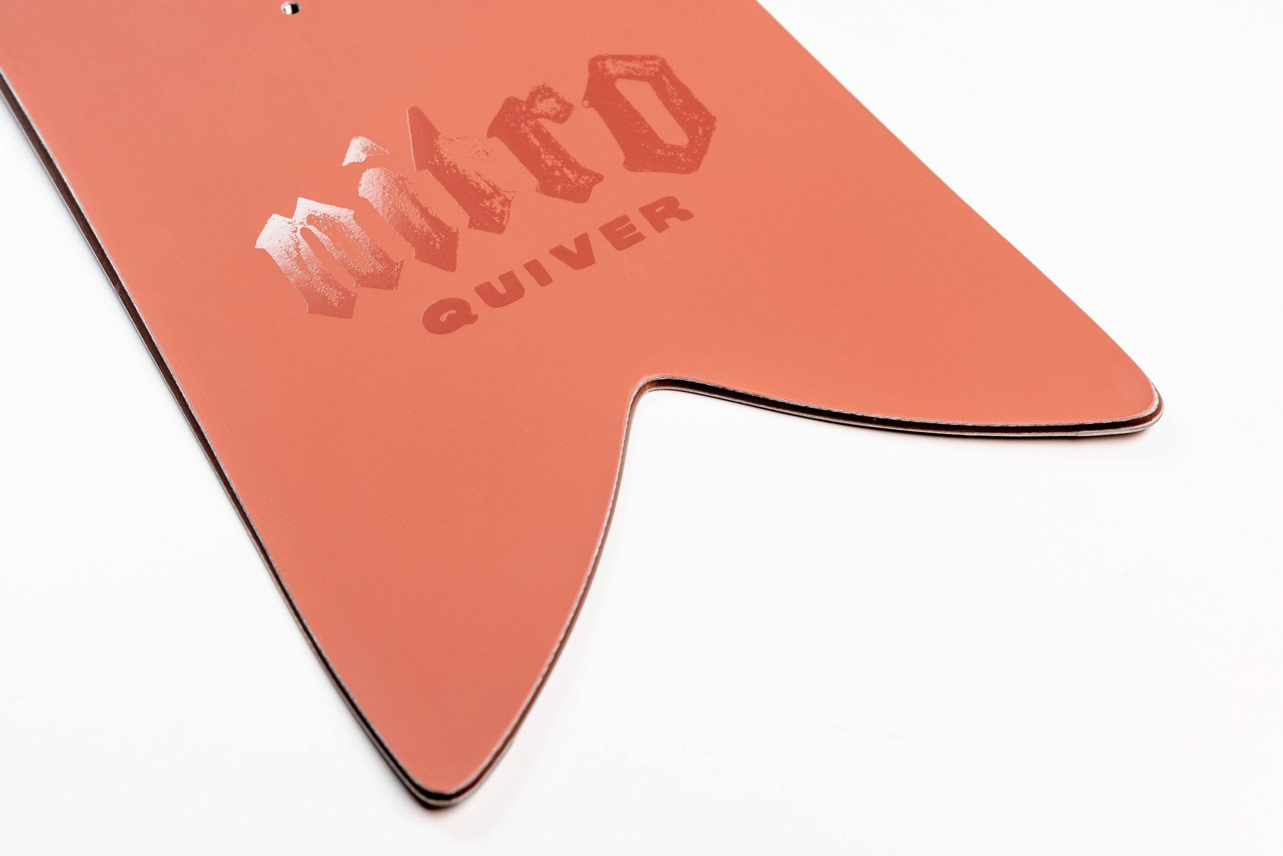 Nitro Fin Twin Quiver Series Snowboard 2027 with swallowtail design, showcasing the snowboard's detailed top and twin shape.