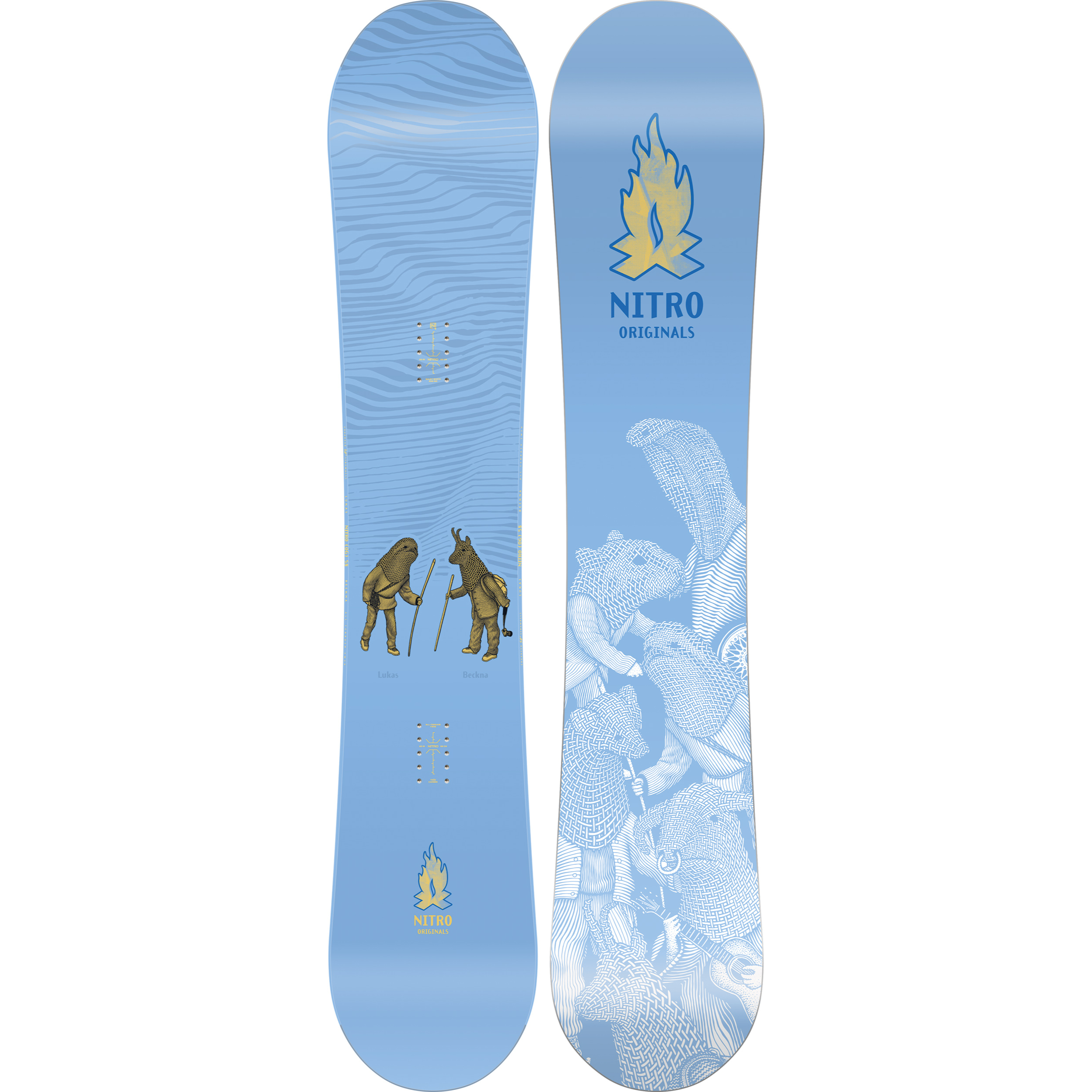 Nitro OG Team Guest Shaper Project snowboard 2027, featuring a colorful topsheet and durable base, designed for snowboarding performance.