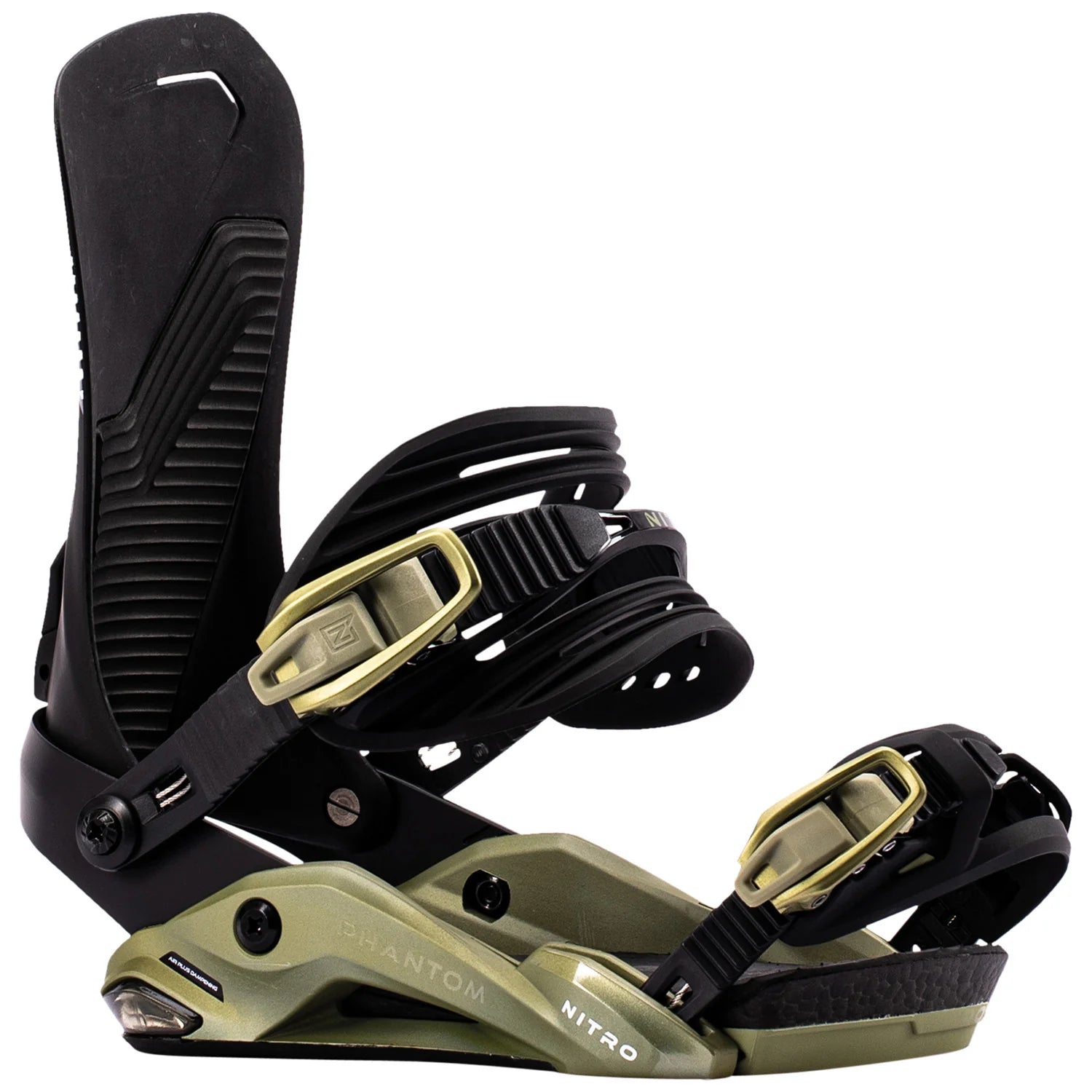 Nitro Phantom snowboard bindings 2027 by Nitro, shown from the outer side, designed for snowboarding performance.