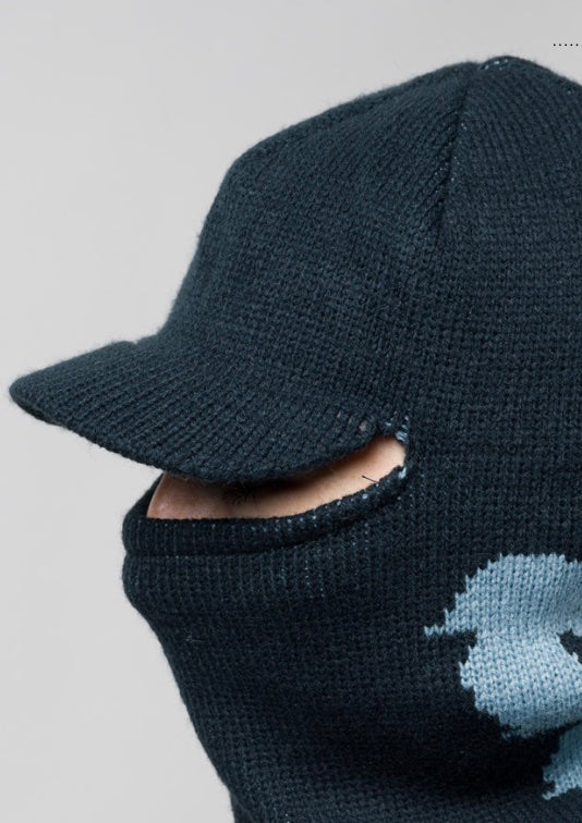 Souvenir Knit Visor Facemask in 2027, unisex design, featuring a knit texture and visor for stylish sun protection.