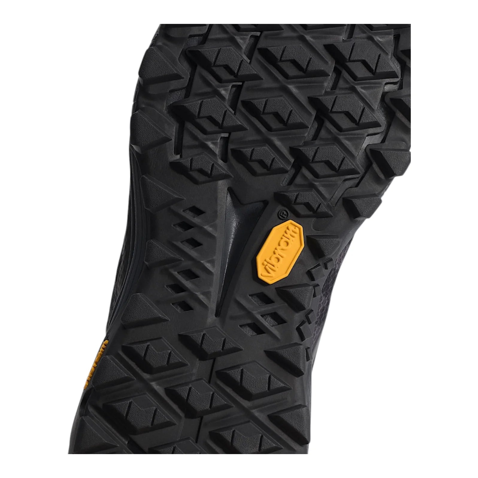 Close-up of the Vibram XS TREK EVO rubber outsole and multi-directional tread on the Vans Crosspath XC shoe.