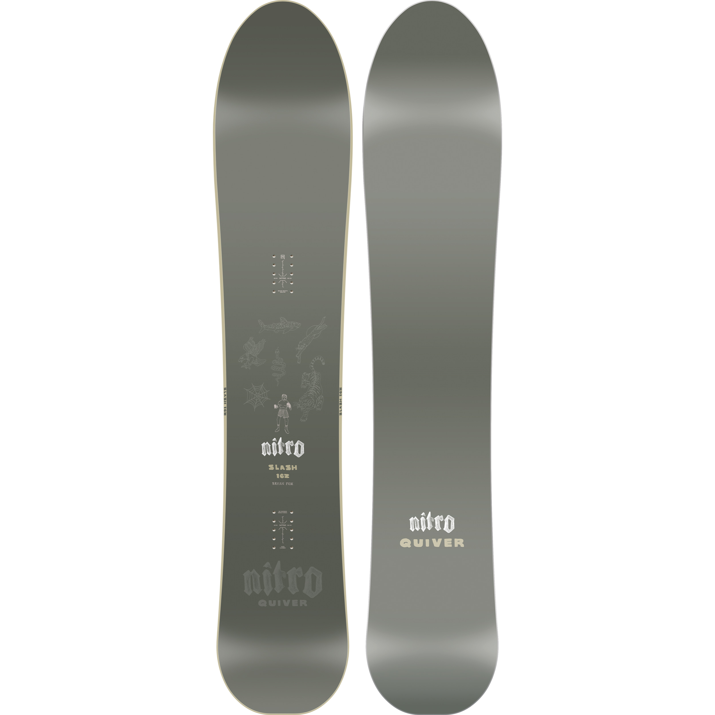 Nitro Slash Quiver Series Snowboard 2027, a versatile snowboard with a sleek design, suitable for all-mountain riding.