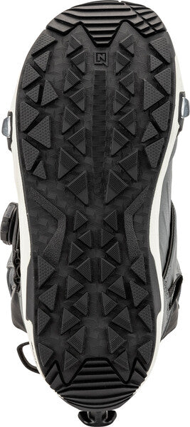 Black Nitro Profile Step On TLS snowboard boot for 2025, featuring secure lacing system and comfortable snowboard footwear.