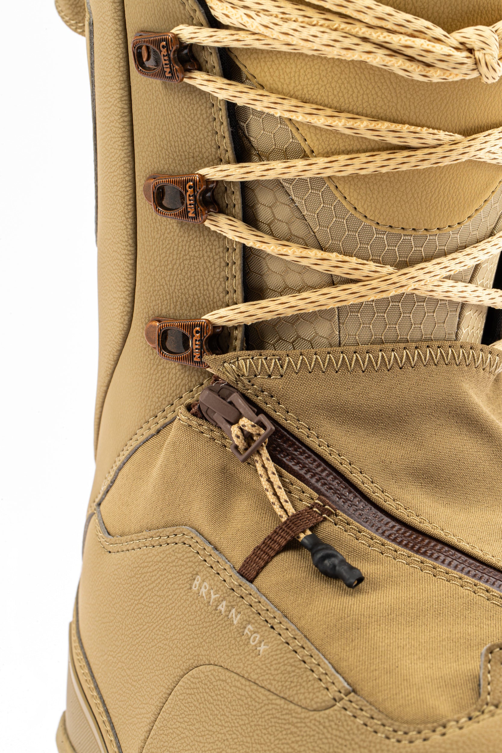 Brown Nitro Venture Pro Lace Snowboard Boots with detailed laces, designed for winter snowboarding from the 2027 collection.