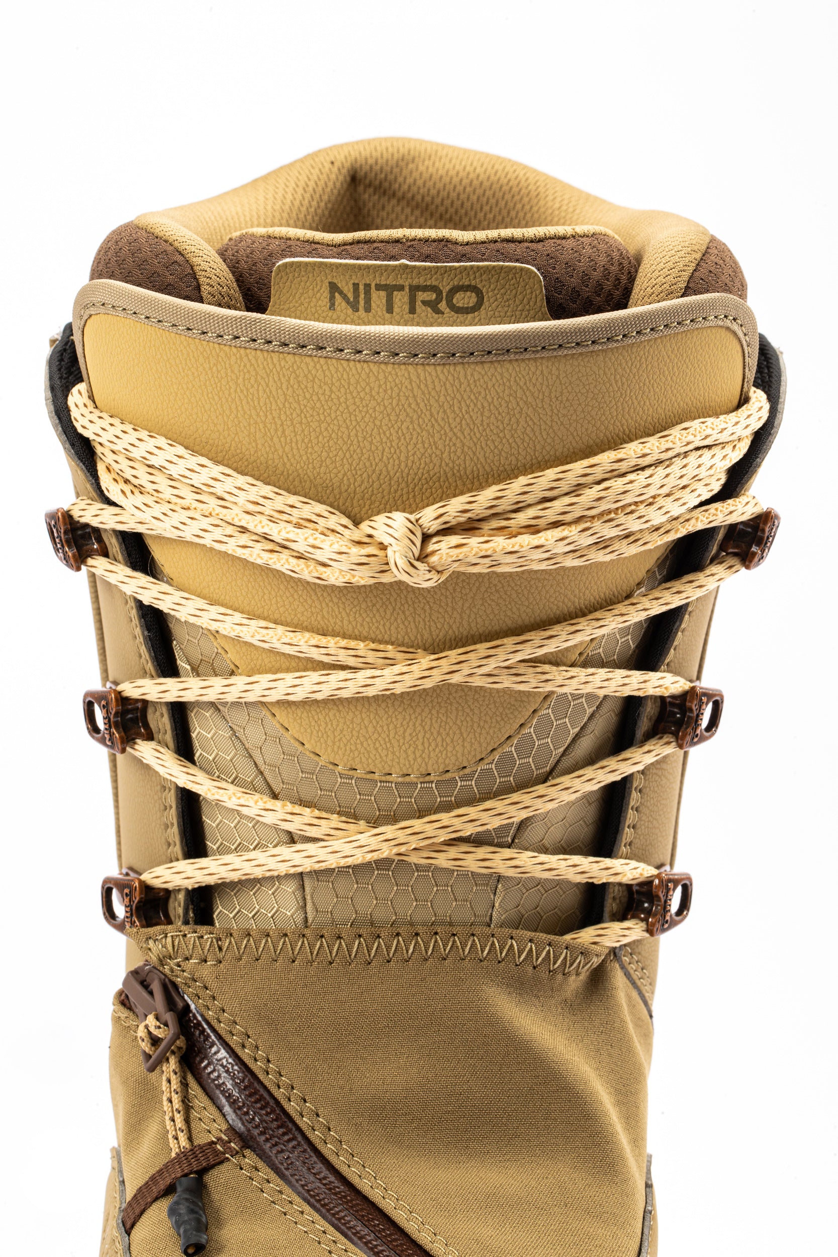 Brown Nitro Venture Pro Lace Snowboard Boots with front laces, designed for snowboarding comfort and performance in 2027.