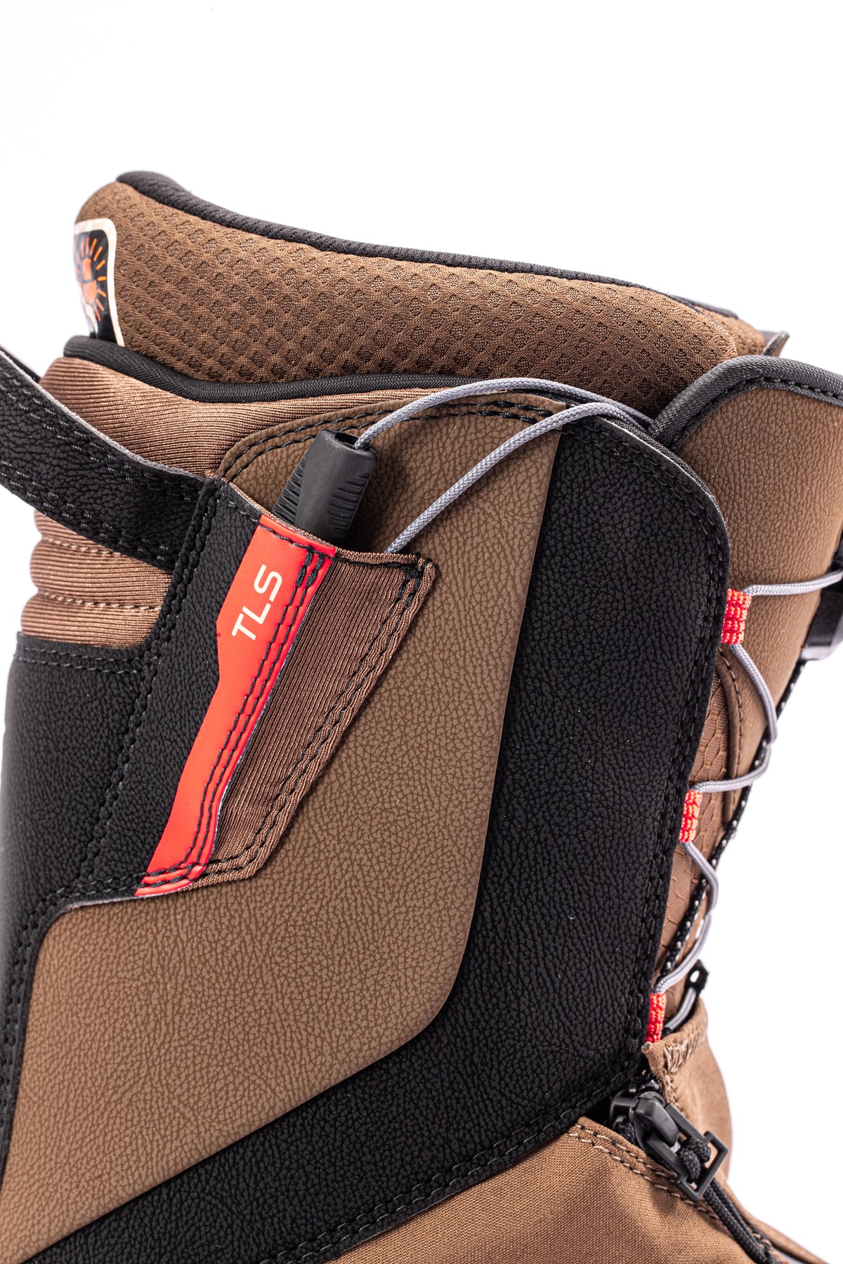 Nitro Venture Pro TLS snowboard boots in brown and black designed for snowboarding, featuring secure lacing and comfort.