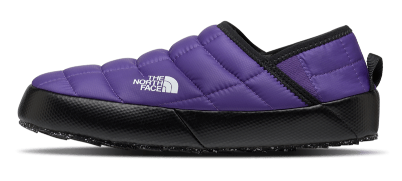 North Face Women's Thermoball Traction Mule V slipper with plush interior and rugged outsole for warm, comfortable indoor and outdoor wear.