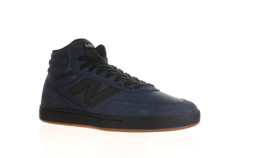New Balance Numeric 440 High V2 skate shoes in indigo and black, showcasing the stylish, durable skateboarding footwear.