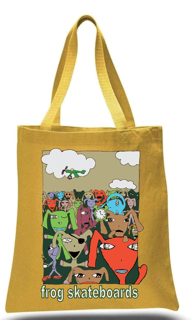Frog Party Monster Tote Bag - Yellow