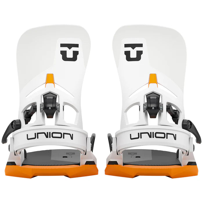Union Atlas Step On snowboard bindings for snowboarding, featuring durable design and secure strap system.