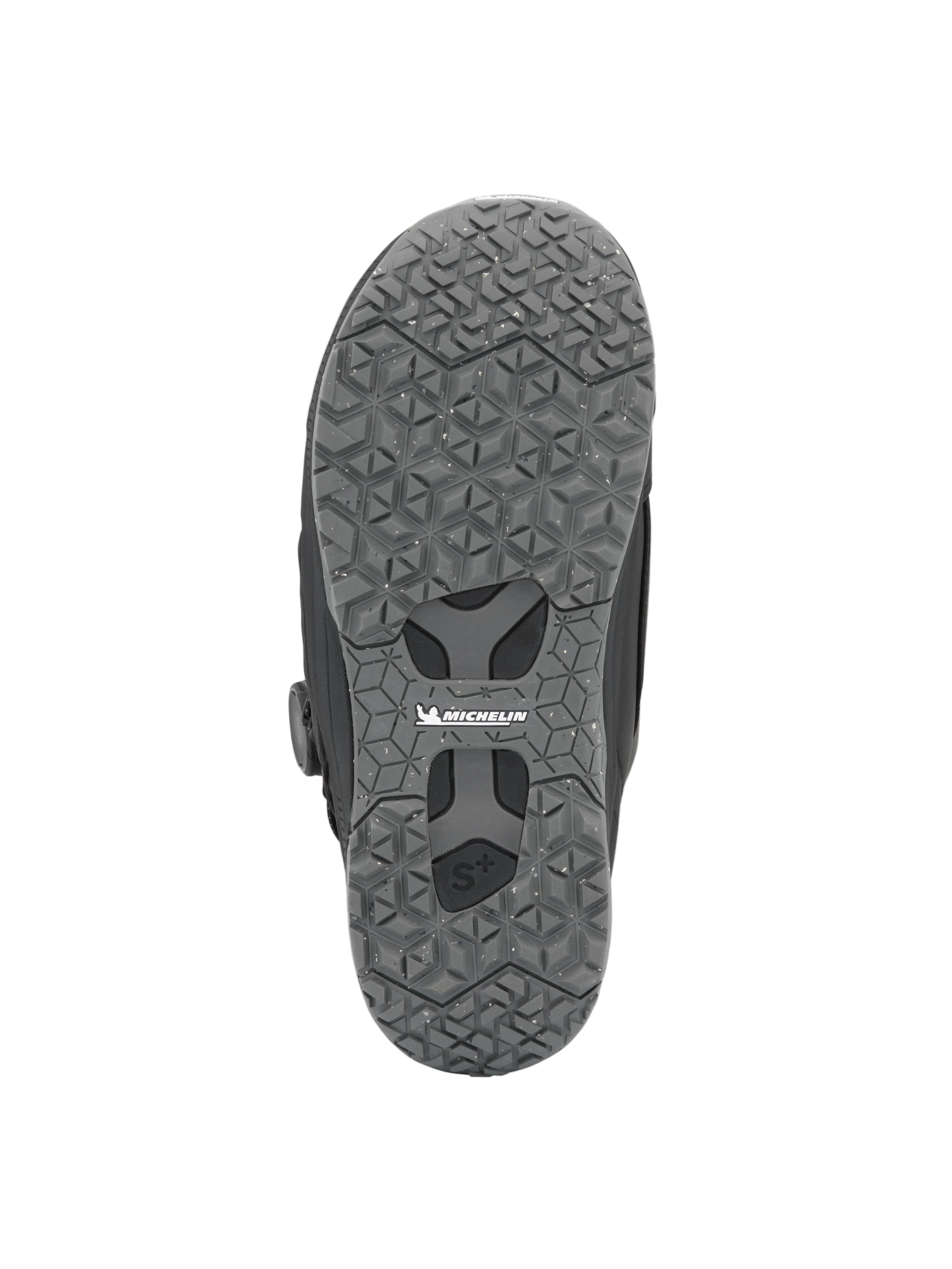 Ride Insano snowboard boots 2027, showing the bottom sole with rugged tread and branding details in a close-up view.