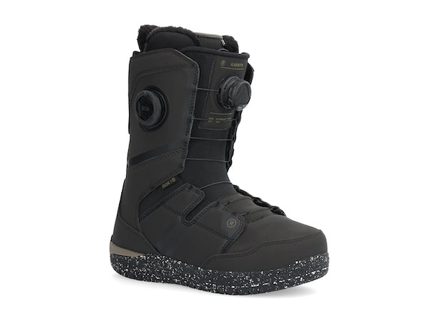 Black Ride Karmyn Zonal snowboard boot for women, 2025 model, with snowboarding features and supportive design.