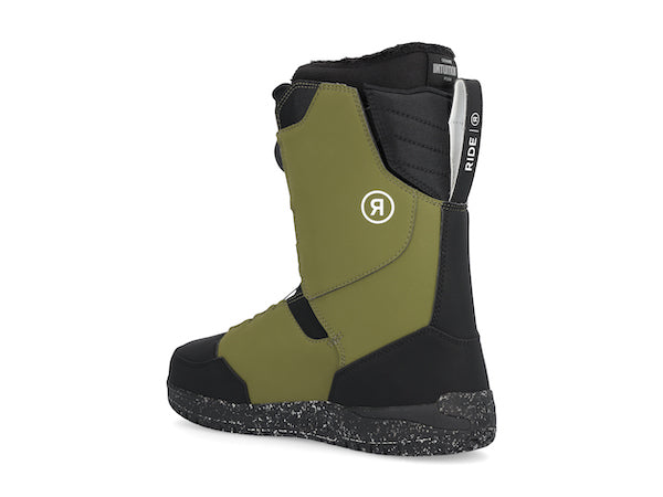 Black Ride Lasso Snowboard Boot 2025 with sturdy design, snow-ready features, and secure lacing system for winter snowboarding.