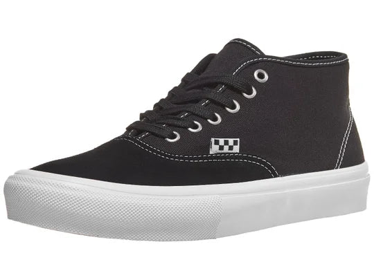 Vans Skate Authentic Mid Shoe in Black and White