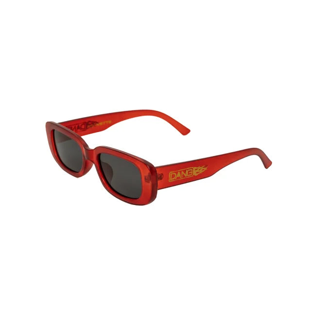 Dang Shades The Korvette sunglasses, stylish accessories with dark tinted lenses and sleek black frame, shown from front view.