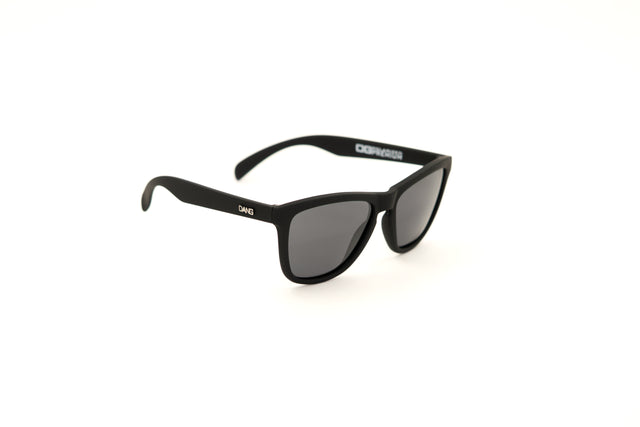 Dang Shades Premium OG Sunglasses accessories with classic black frames and dark tinted lenses, stylish and high-quality eyewear.