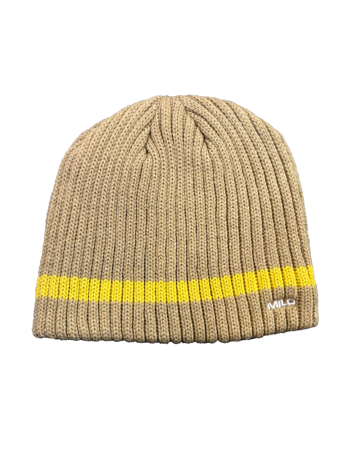 Milo x Autumn Stamnes Beanie in Tan and Yellow 2027