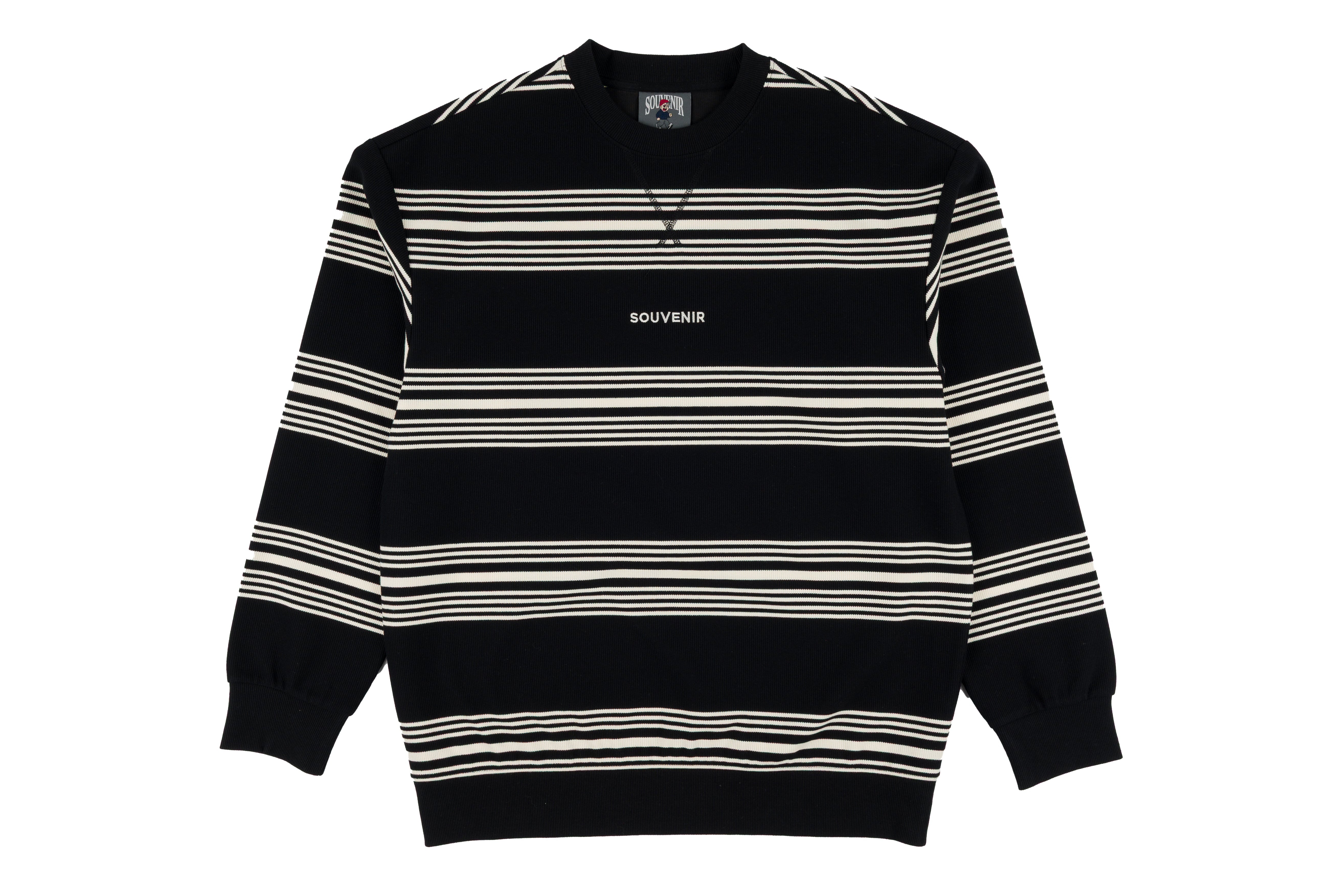 Striped Souvenir Crew Shirt 2027 for men and women featuring bold vertical stripes and a classic crew neckline.