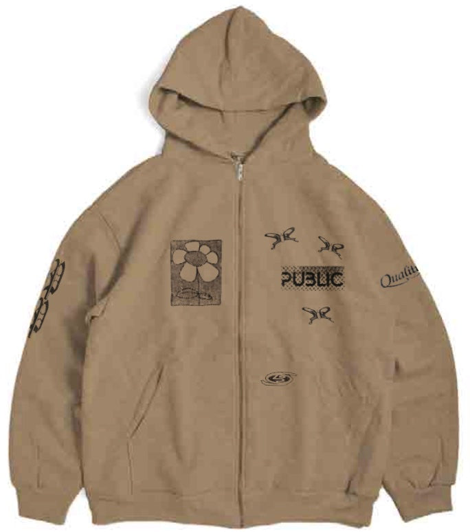 PUBLIC Sum Zip Hooded Sweatshirt 2025 - M I L O S P O R T