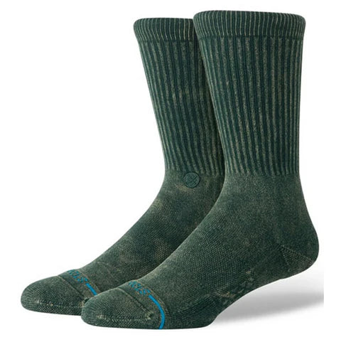 Teal men's Stance Icon Dyed Crew Sock with bold logo design and comfortable crew length, perfect for casual wear.