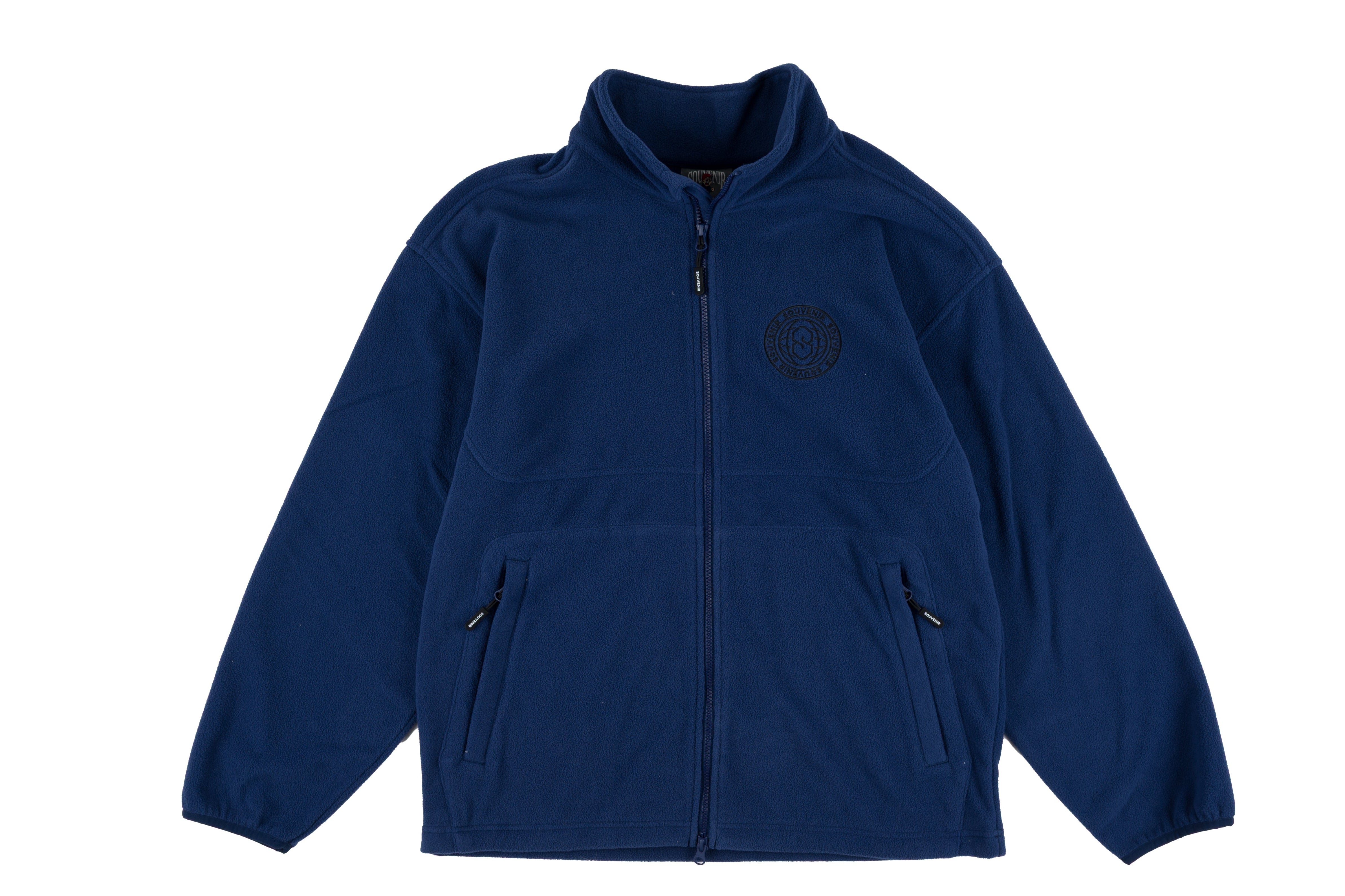 Souvenir Tech Fleece Zip Up jacket for men and women, shown in black with front zipper and casual fit.