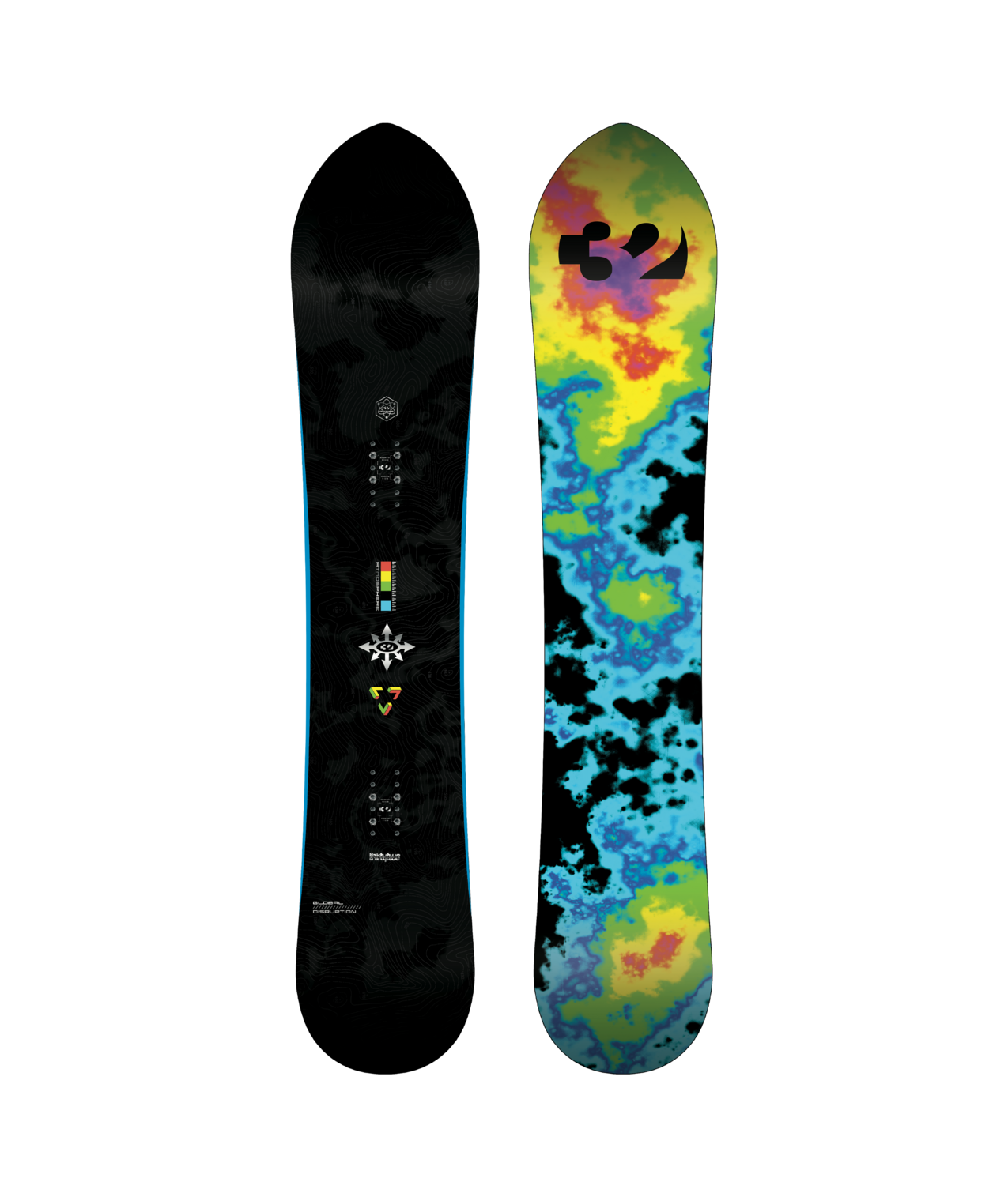 Thirty Two Atmosphere Snowboard 2027, showing the snowboard's design and graphics on a white background.