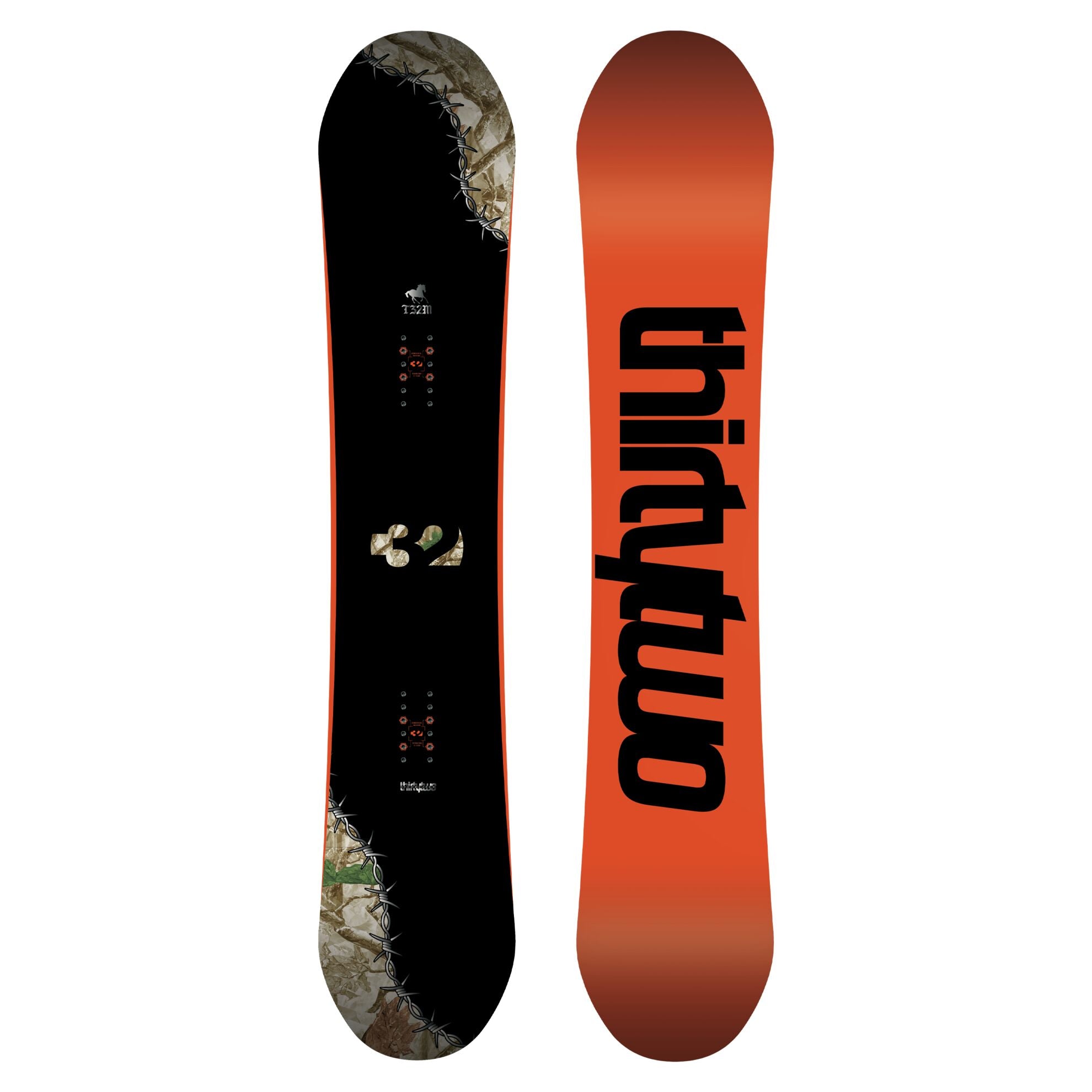 Thirty Two Team T32M youth snowboard with bold graphics, designed for young snowboarders, perfect for winter snowboarding fun.