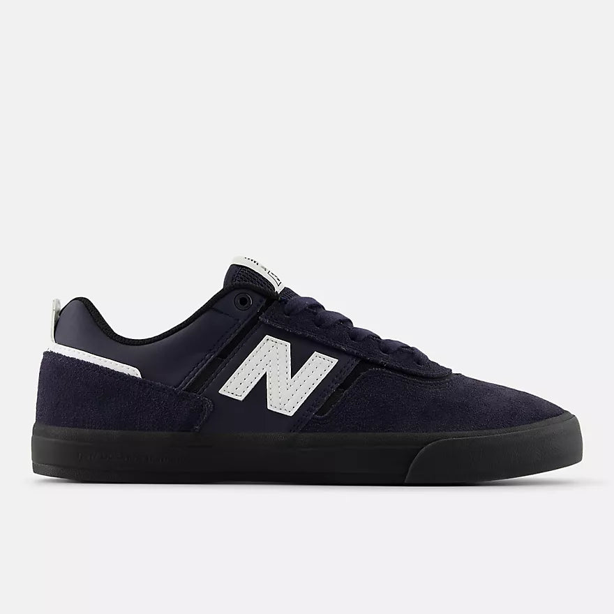 New Balance Numeric 306 Foy skate shoes in eclipse and black with suede and mesh upper, flat rubber sole, and skateboarding design.