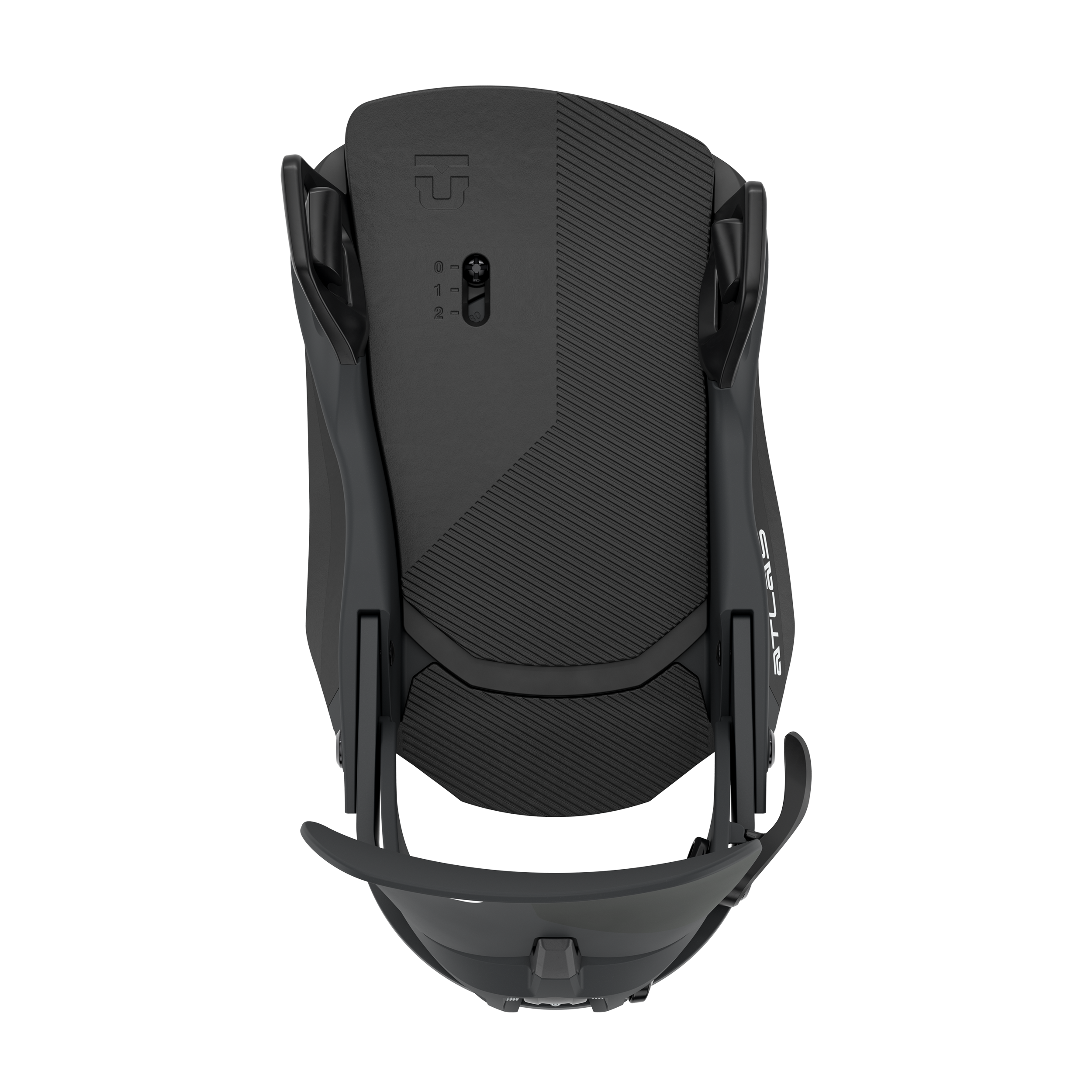 Union Atlas Step On snowboard binding in black, featuring a sturdy design and step-on system for secure snowboarding performance.