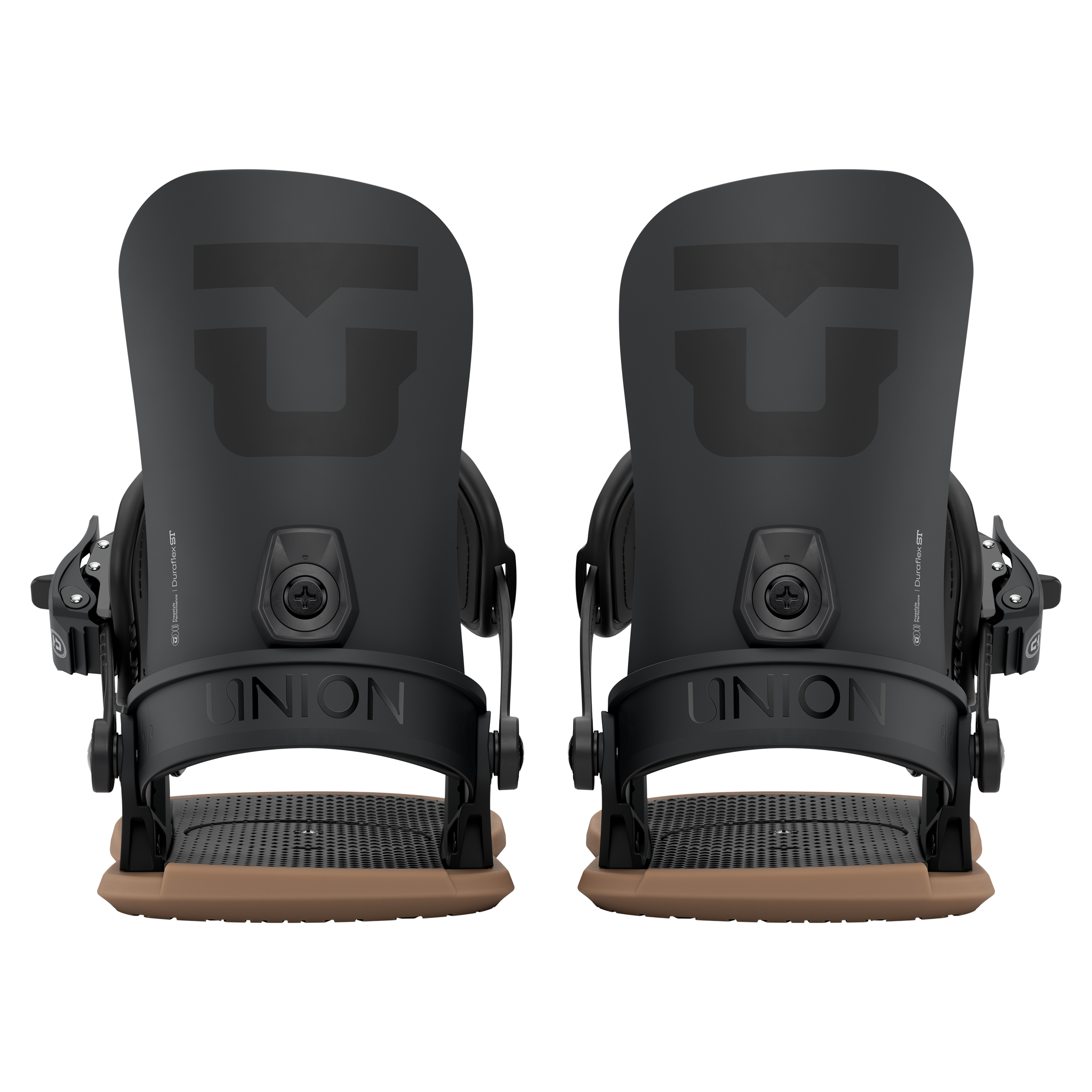 Union Legacy Women's Snowboard Binding 2027 in black, rear view showing adjustable straps and high-back support.