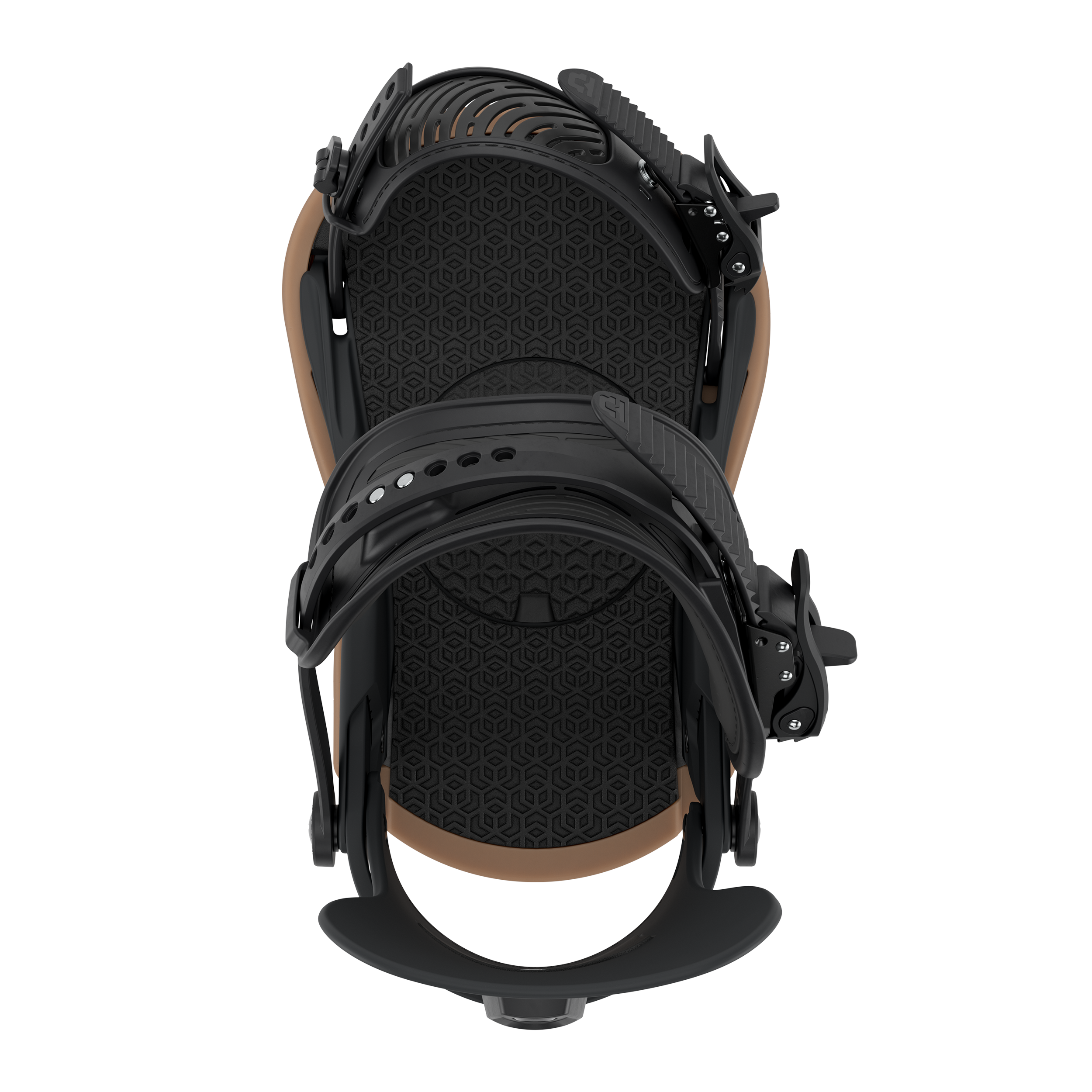 Union Strata snowboard binding in black, featuring durable construction and adjustable straps for secure snowboarding performance.
