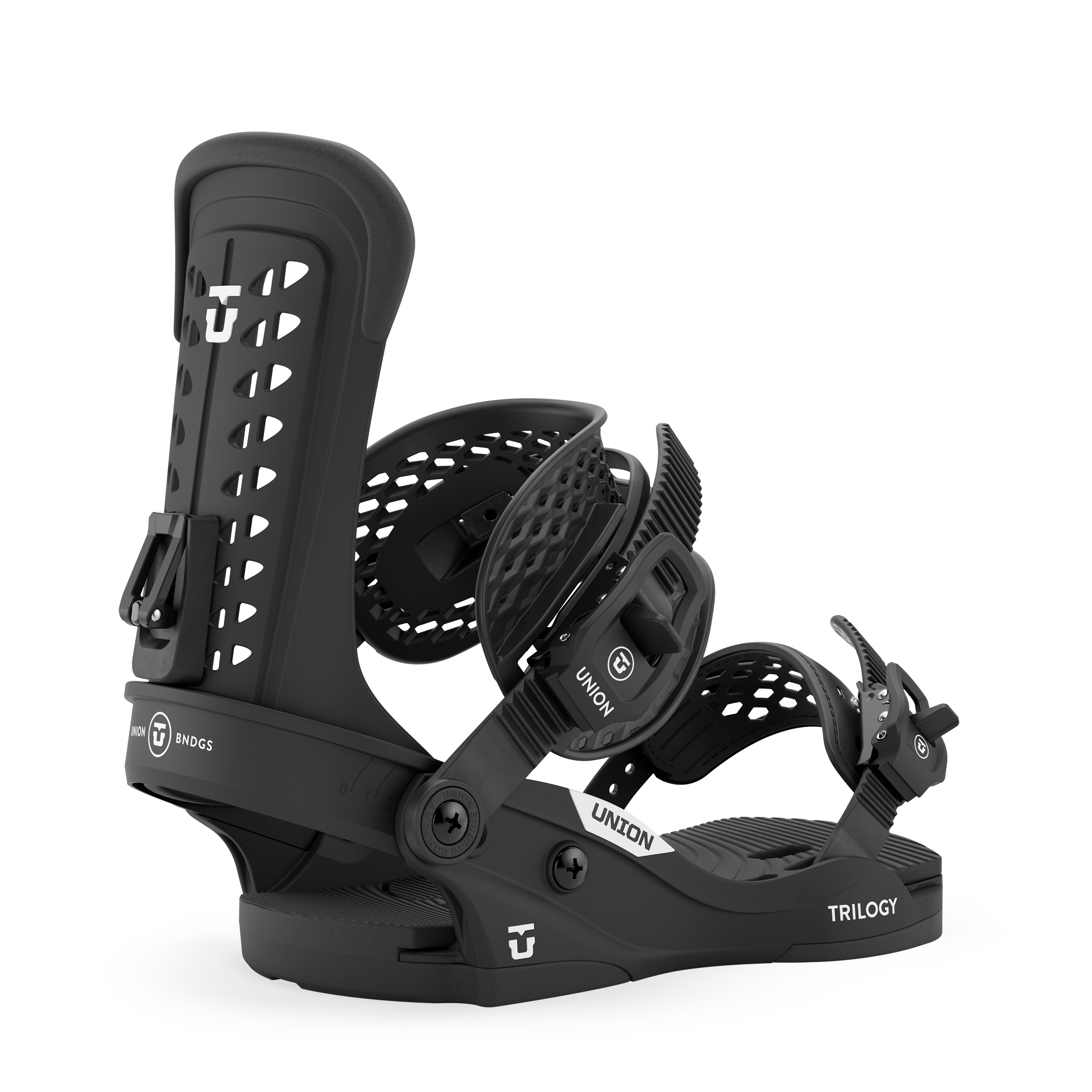 Union Trilogy Classic women's snowboard binding in black, designed for all-mountain snowboarding.