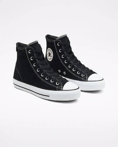 Converse CTAS Pro Hi Skate Shoe in Black Black White - M I L O S P O R T