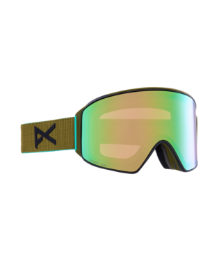 Anon M4 Snow Goggle in Green with a Perceive Variable Green Lens and a Perceive Cloudy Pink Bonus Lens 2023