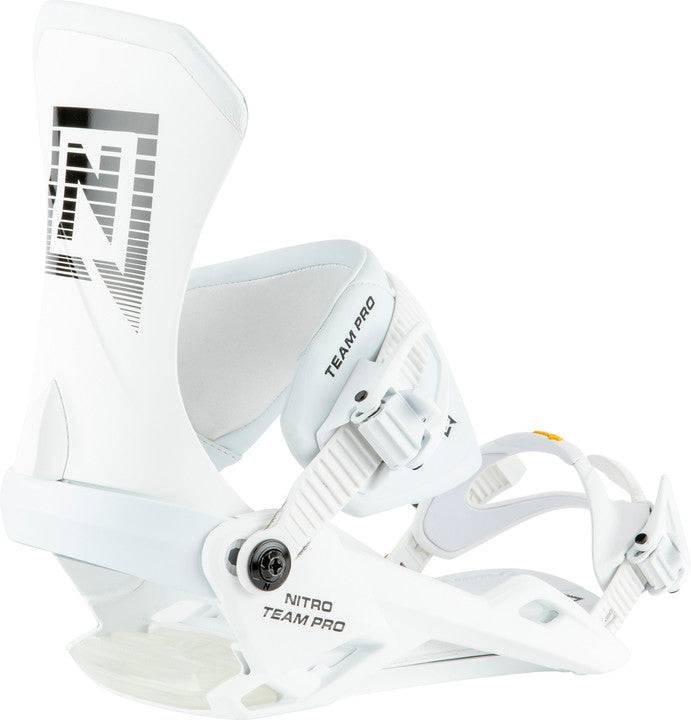 2022 Nitro Team Pro Snowboard Binding in White Shadow view two