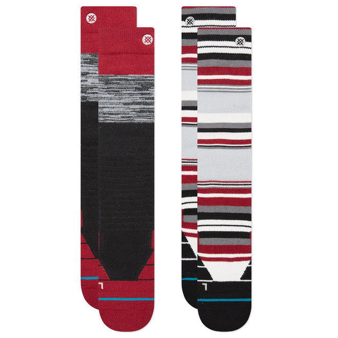 Stance Blocked 2 Pack Snow Sock in Red 2023 - M I L O S P O R T