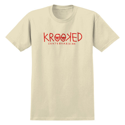 Krooked Krooked Eyes T Shirt in Cream and Red - M I L O S P O R T