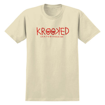 Krooked Krooked Eyes T Shirt in Cream and Red