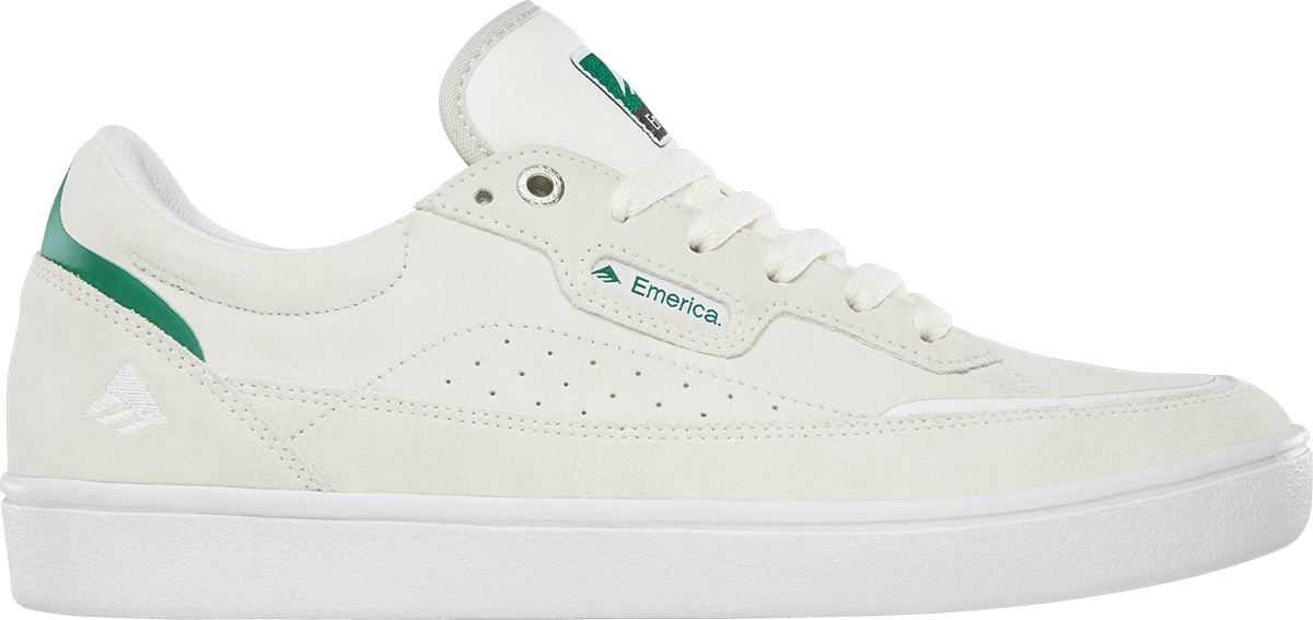 Emerica Gamma Skate Shoe in White/Green/Gum - M I L O S P O R T