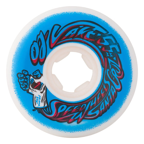 OJ Wooten Screaming Cast Elite White Blue Hardline Skate Wheels in 101a 55mm - M I L O S P O R T