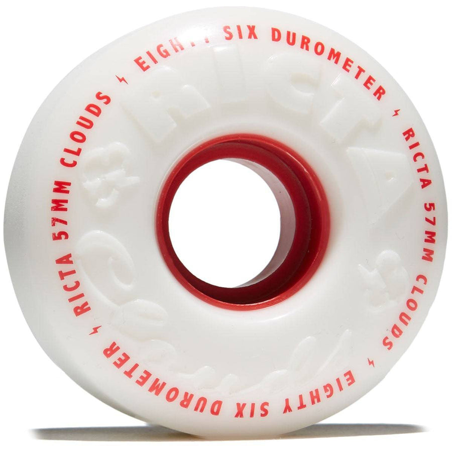 Ricta Clouds Skate Wheels in 86a 55mm in White and Red
