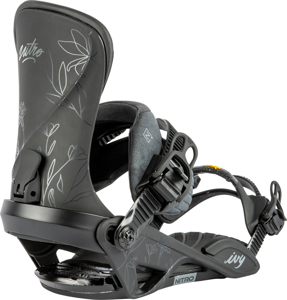 Nitro Ivy Womens Snowboard Bindings in Ultra Black 2024 - M I L O S P O R T