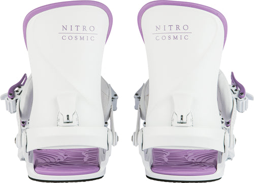 Nitro Cosmic Womens Snowboard Bindings in White And Lavender 2024 - M I L O S P O R T