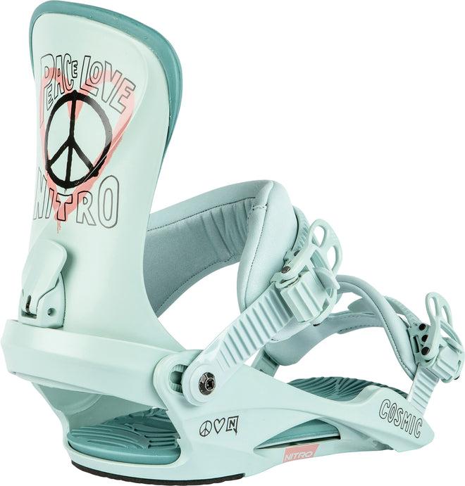 Nitro Cosmic Womens Snowboard Bindings in Peace Love Nitro 2024 - M I L O S P O R T