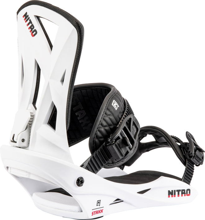 Nitro Staxx Snowboard Bindings in White 2024 - M I L O S P O R T