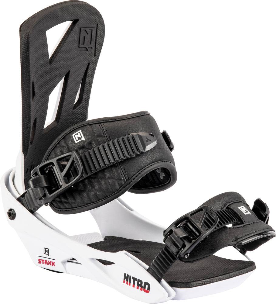 Nitro Staxx Snowboard Bindings in White 2024 - M I L O S P O R T