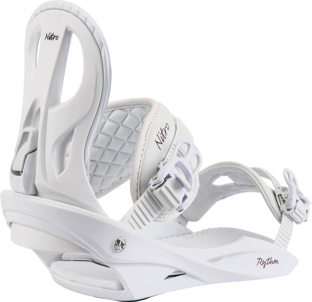 Nitro Rhythm Womens Snowboard Bindings in White and Plum 2024 - M I L O S P O R T
