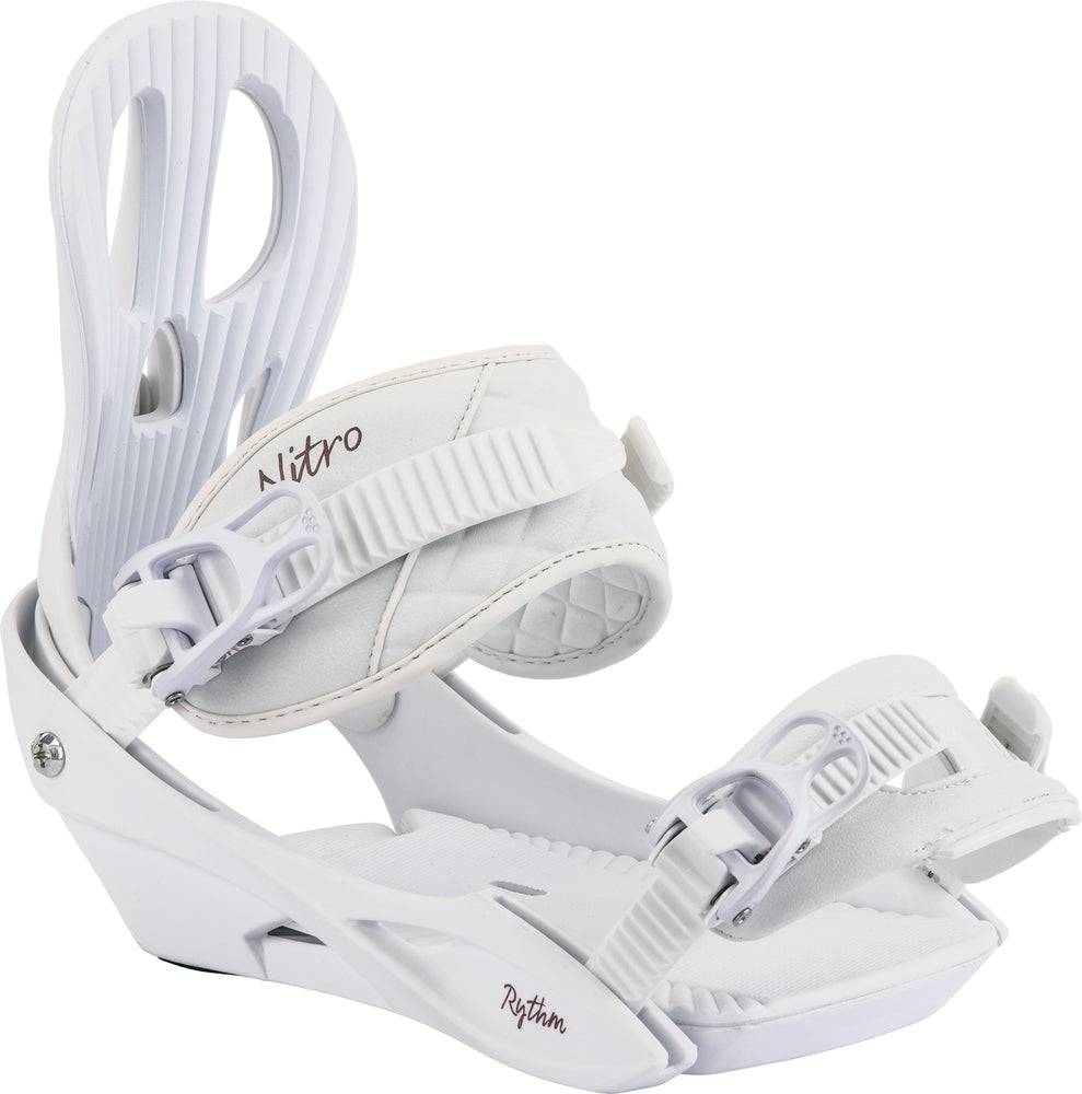 Nitro Rhythm Womens Snowboard Bindings in White and Plum 2024 - M I L O S P O R T