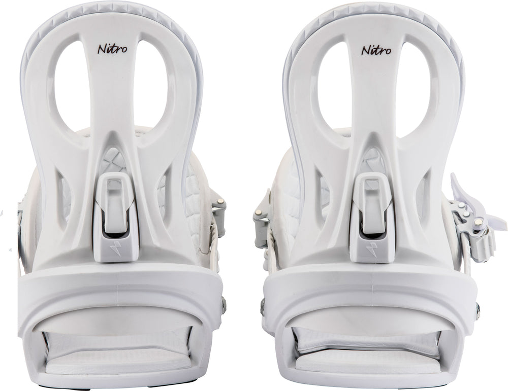 Nitro Rhythm Womens Snowboard Bindings in White and Plum 2024 - M I L O S P O R T